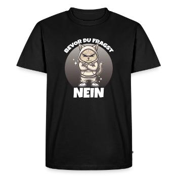 Before you ask: No - Men's Premium Organic T-Shirt - black - Front - Nico (187cm)