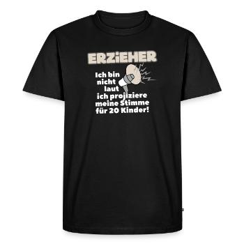 Éducateur pas fort, voix pour 20 Ki - T-shirt Premium bio Homme - noir - Devant - Nico (187cm)