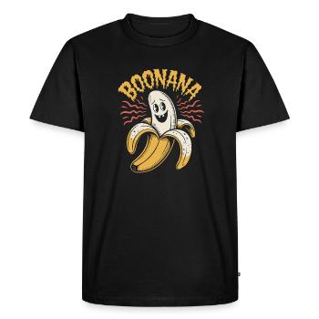 Boonana Banana Ghost Halloween Jeu de mots pour - T-shirt Premium bio Homme - noir - Devant - Nico (187cm)