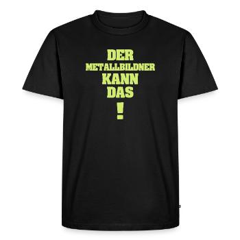 Drôle de sculpteur en métal - T-shirt Premium bio Homme - noir - Devant - Nico (187cm)