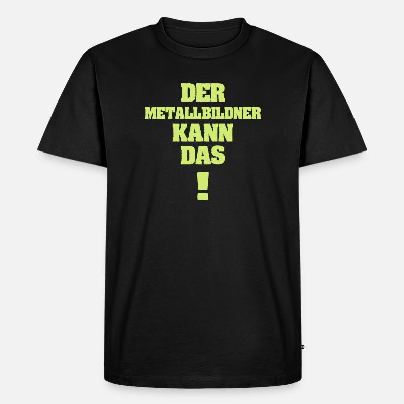 Lustig Metallbildner - Männer Premium Bio T-Shirt - Schwarz