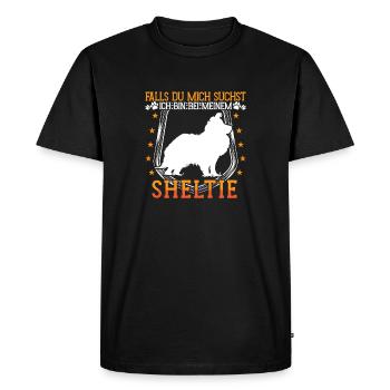 Samoyède est un chien de traîneau allergique - T-shirt Premium bio Homme - noir - Devant - Nico (187cm)