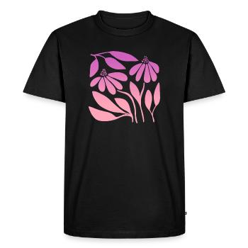 Marguerite en Rose Dégradé - T-shirt Premium bio Homme - noir - Devant - Nico (187cm)