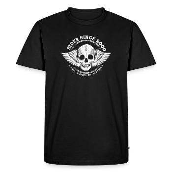 Rider Since 2000 - 25 Years of Two-Wheel Passion - Men's Premium Organic T-Shirt - black - Front - Nico (187cm)