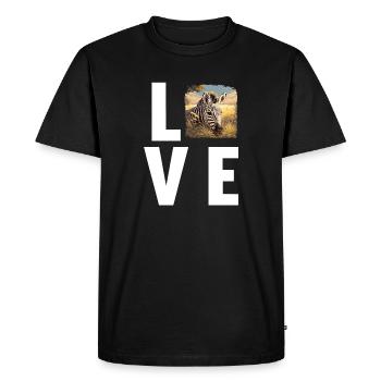 Zèbres Zèbre - T-shirt Premium bio Homme - noir - Devant - Nico (187cm)