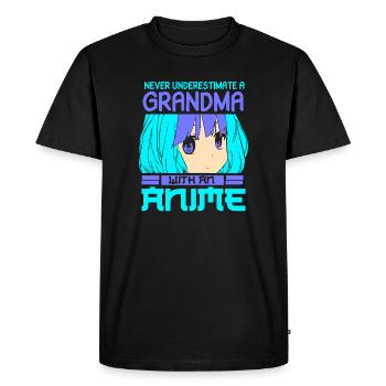 Anime Manga Otaku Kawaii Japon Cosplay Grand-mère - T-shirt Premium bio Homme - noir - Devant - Nico (187cm)