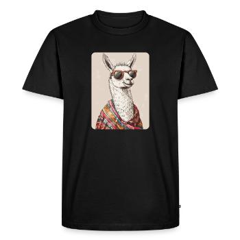 lama - T-shirt Premium bio Homme - noir - Devant - Nico (187cm)