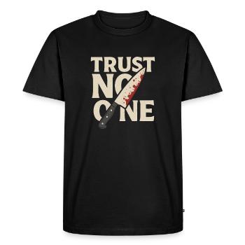 Ne faites confiance à personne - Chemise de fan de True Crime avec couteau - T-shirt Premium bio Homme - noir - Devant - Nico (187cm)