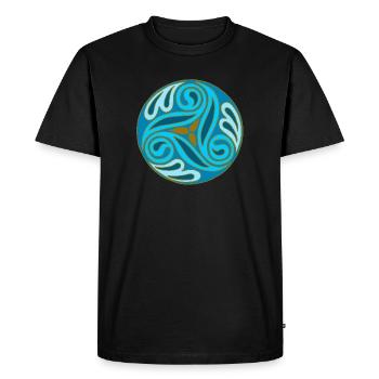 Sphère celte Bleue - T-shirt Premium bio Homme - noir - Devant - Nico (187cm)
