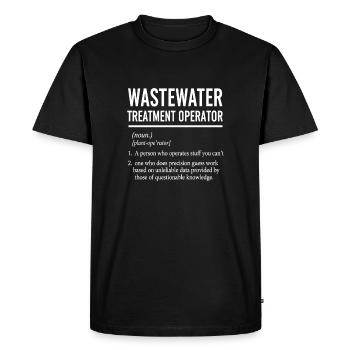 Définition amusante d’un opérateur de traitement des eaux usées - T-shirt Premium bio Homme - noir - Devant - Nico (187cm)