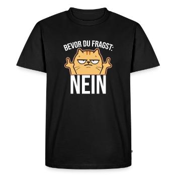 Chat du majeur - T-shirt Premium bio Homme - noir - Devant - Nico (187cm)