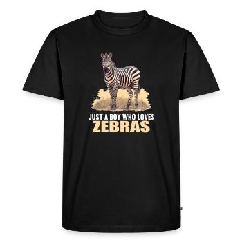 Zèbres Zèbre - T-shirt Premium bio Homme - noir - Devant - Nico (187cm)