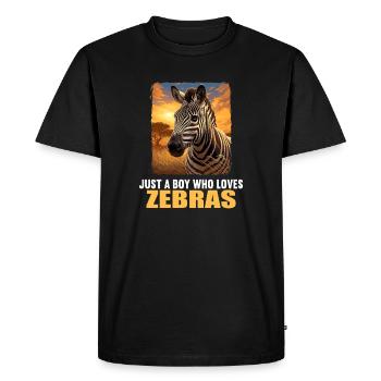 Zèbres Zèbre - T-shirt Premium bio Homme - noir - Devant - Nico (187cm)