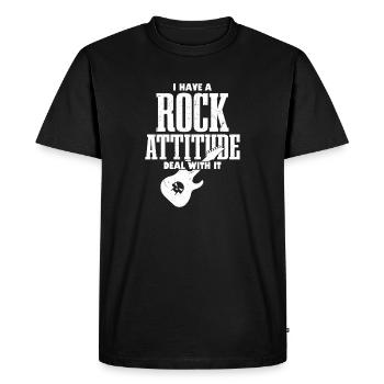 J’ai une attitude rock avec ce groupe de rock - T-shirt Premium bio Homme - noir - Devant - Nico (187cm)