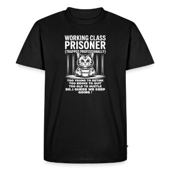 Lundi Trapped Work Drôle Tenue De Travail - T-shirt Premium bio Homme - noir - Devant - Nico (187cm)