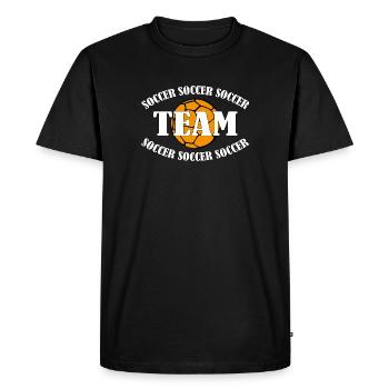 soccer team - Men's Premium Organic T-Shirt - black - Front - Nico (187cm)