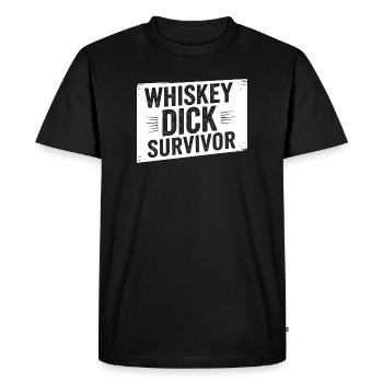 Whiskey Dick Survivor Dirty Humor Naughty Drec - Men's Premium Organic T-Shirt - black - Front - Nico (187cm)