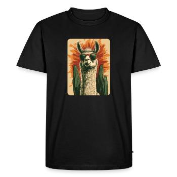 lama - T-shirt Premium bio Homme - noir - Devant - Nico (187cm)