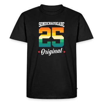 25 Anniversaire - T-shirt Premium bio Homme - noir - Devant - Nico (187cm)