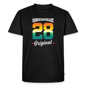 28 Birthday - Men's Premium Organic T-Shirt - black - Front - Nico (187cm)