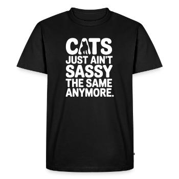 Cats Ain't Sassy Anymore - Men's Premium Organic T-Shirt - black - Front - Nico (187cm)