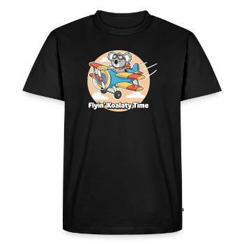 Koala Flying Adventure - Men's Premium Organic T-Shirt - black - Front - Nico (187cm)