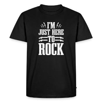 Je suis juste ici pour Rock Band Guitar Music - T-shirt Premium bio Homme - noir - Devant - Nico (187cm)