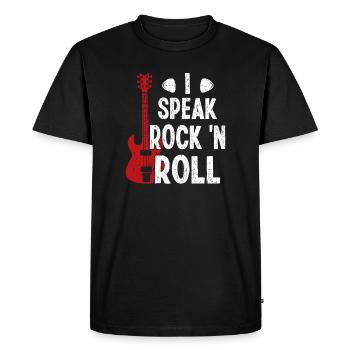 Je parle Rock 'n Roll Musique Guitare Rock Band - T-shirt Premium bio Homme - noir - Devant - Nico (187cm)