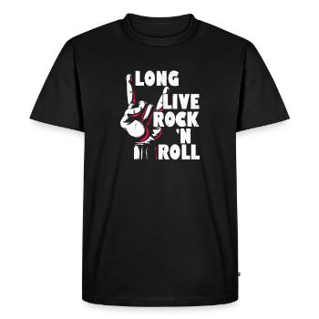Longue vie à la musique Rock 'n Roll Guitare Rock Band - T-shirt Premium bio Homme - noir - Devant - Nico (187cm)