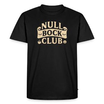 Null Bock Club – Statement Saying Funny - Men's Premium Organic T-Shirt - black - Front - Nico (187cm)