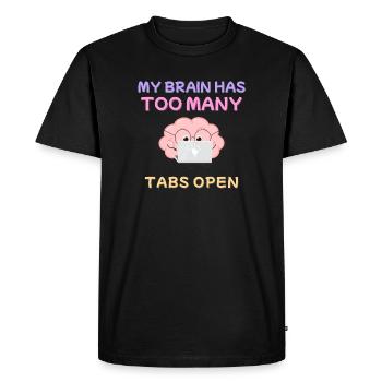Mon cerveau a trop d’onglets Open Design - T-shirt Premium bio Homme - noir - Devant - Nico (187cm)