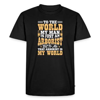 Funny Woodworker Woodworker Gift - Men's Premium Organic T-Shirt - black - Front - Nico (187cm)