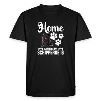 At home is my Schipperke - Men's Premium Organic T-Shirt - black - Front - Nico (187cm)