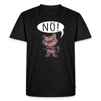 non facile non non chat chat drôle de dicton - T-shirt Premium bio Homme - noir - Devant - Nico (187cm)