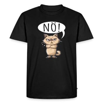 non facile non non chat chat drôle de dicton - T-shirt Premium bio Homme - noir - Devant - Nico (187cm)