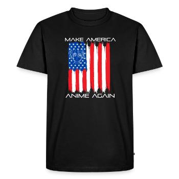 Anime Manga Otaku Kawaii États-Unis Drapeau de l’Amérique Drapeau - T-shirt Premium bio Homme - noir - Devant - Nico (187cm)