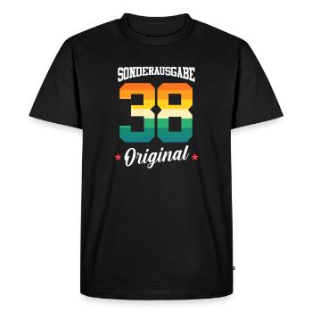 38 Birthday - Men's Premium Organic T-Shirt - black - Front - Nico (187cm)