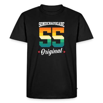 55 Birthday - Men's Premium Organic T-Shirt - black - Front - Nico (187cm)