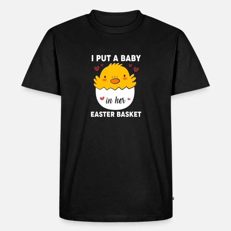 Gender Reveal Ostern Werdende Mutter - Männer Premium Bio T-Shirt - Schwarz