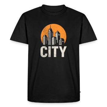 City Vibes – Urban Skyline Design - Men's Premium Organic T-Shirt - black - Front - Nico (187cm)