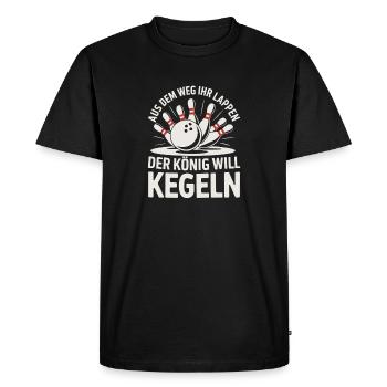 Dégagez, bande d'idiots, le roi veut faire preuve d'humour. - T-shirt Premium bio Homme - noir - Devant - Nico (187cm)