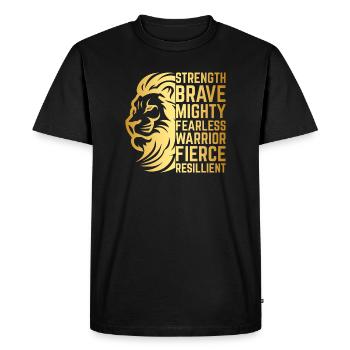 Lion Grunge | Force, Courage & Style - T-shirt Premium bio Homme - noir - Devant - Nico (187cm)