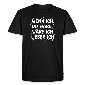 Si j'étais toi, je préférerais être moi - T-shirt Premium bio Homme - noir - Devant - Nico (187cm)