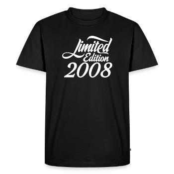 Édition limitée 2008 Lettrage rétro - T-shirt Premium bio Homme - noir - Devant - Nico (187cm)