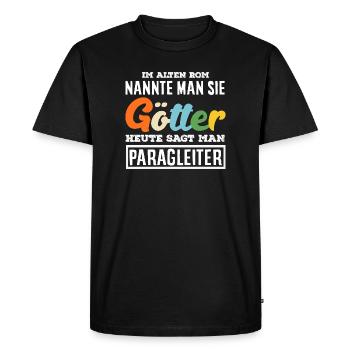 Aventure en parapente Les dieux du parapente - T-shirt Premium bio Homme - noir - Devant - Nico (187cm)