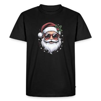 Hipster Santa with sunglasses - Men's Premium Organic T-Shirt - black - Front - Nico (187cm)