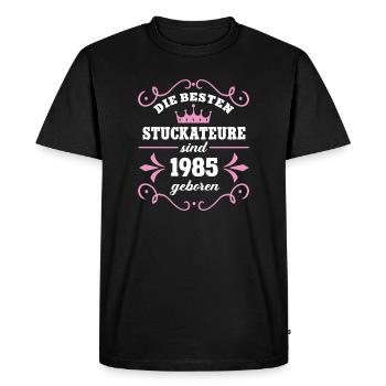 Plasterer Birthday 1985 Year of Plastering - Men's Premium Organic T-Shirt - black - Front - Nico (187cm)
