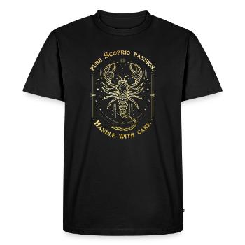 Scorpion Passion Signe du zodiaque Cadeau Astrologie Art - T-shirt Premium bio Homme - noir - Devant - Nico (187cm)