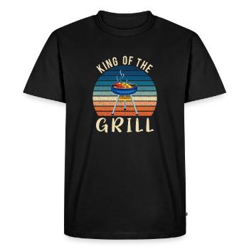 King of the Grill – Retro BBQ Design - Men's Premium Organic T-Shirt - black - Front - Nico (187cm)