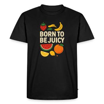 Né pour être juteux – Fruity Design - T-shirt Premium bio Homme - noir - Devant - Nico (187cm)